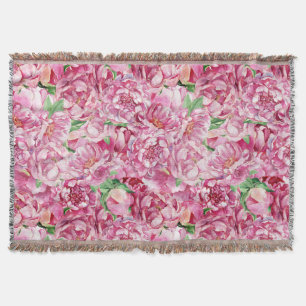 Aquarellrosa-Peonies Decke