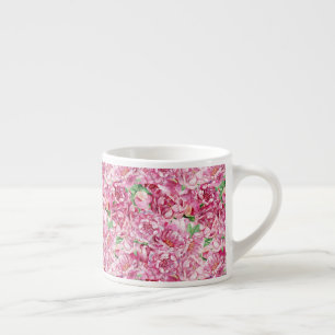 Aquarellrosa-Peonies Espressotasse