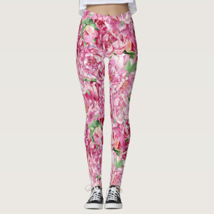 Aquarellrosa-Peonies Leggings