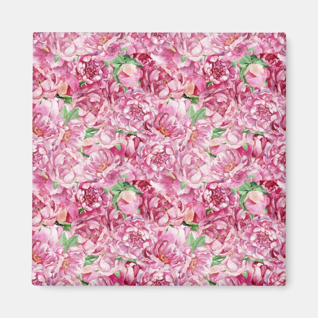 Aquarellrosa-Peonies Magnet (Vorne)