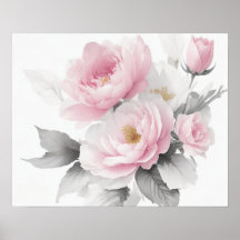Aquarellrosa-Peonies