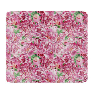 Aquarellrosa-Peonies Schneidebrett