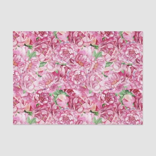 Aquarellrosa-Peonies Seidenpapier (Vorderseite)