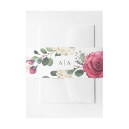 Aquarellrosa Rosen. Monografische Hochzeit Einladungsbanderole