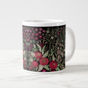 Aquarellrosen auf schwarzem Hintergrund, Aquarell Jumbo-Tasse