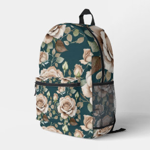 Aquarellrosen in blassen Schattierungen Bedruckter Rucksack