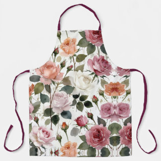 Aquarellrosen mit einem sanften romantischen Schim Schürze