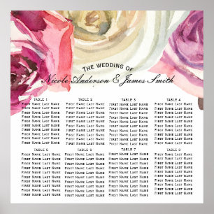 Aquarellrosen Rosa und Weiß Chic Sitzplatz Poster