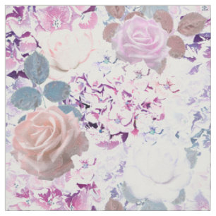 Aquarellrosen und Hortensien. Stoff