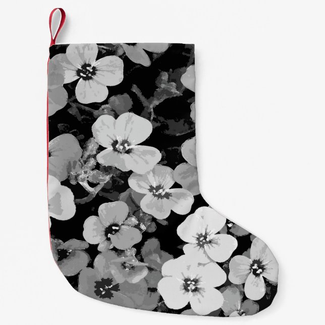 Aquarellrot - Blume 2 Kleiner Weihnachtsstrumpf (Vorderseite)