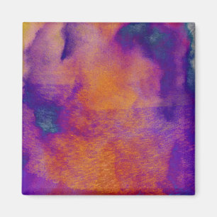 Aquarellrot-gelb-blaue lila Grafik Magnet