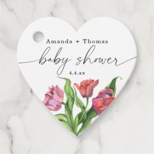 Aquarellrote Blume Kinderdusche Geschenkanhänger