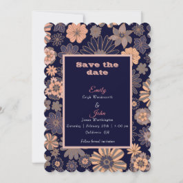 Aquarellrücken Rosa Rosa Blütenblau Save The Date