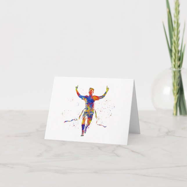 Aquarellrunner Dankeskarte (Vorderseite)