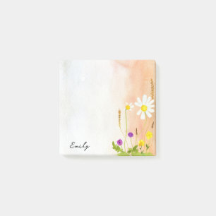 Aquarellsäcke mit Personalisiertem Namen Post-it Klebezettel