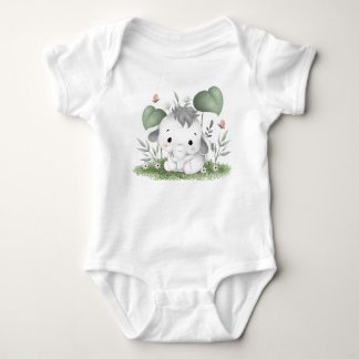 Aquarellsafari Elefant im Babydesign Baby Strampler