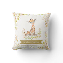 Aquarellsafari Giraffe Grünes Kinderzimmer Geburts