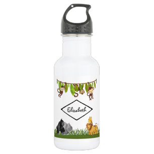 Aquarellsafari Jungle Tierherstellung Trinkflasche