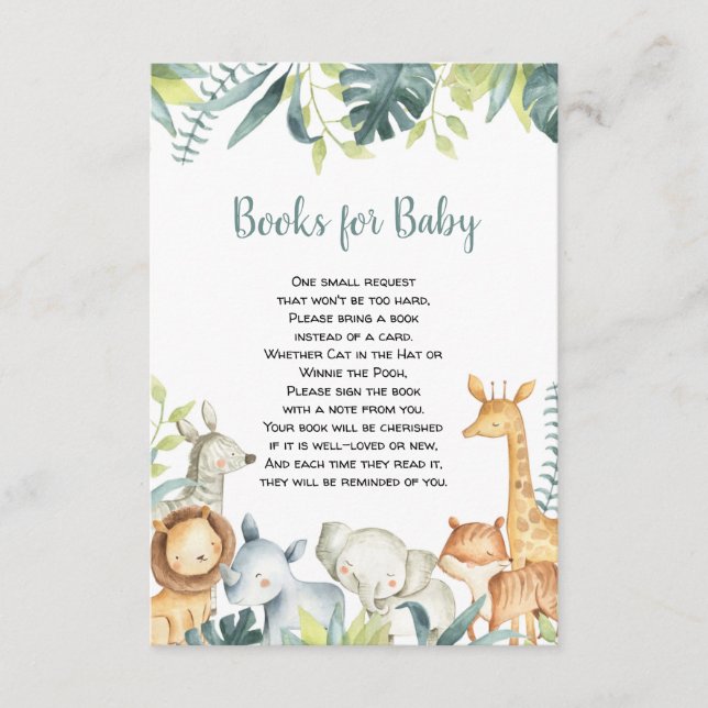 Aquarellsafari-Tierbücher für Kinder Begleitkarte (Vorderseite)