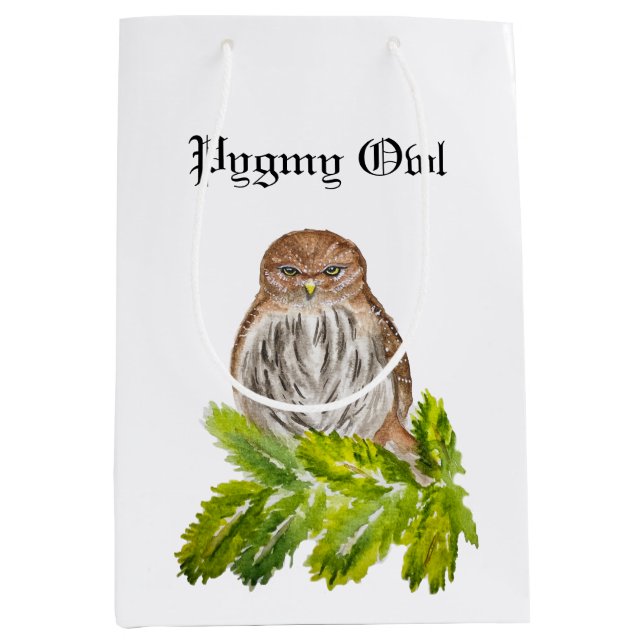 Aquarellsäge Niedliche kleine Eichen Mittlere Geschenktüte (Vorderseite)