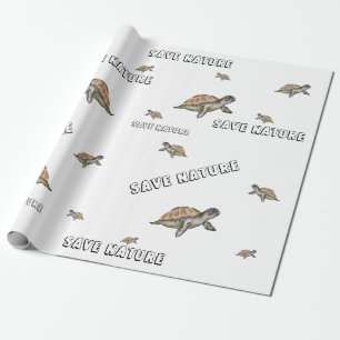 Aquarellschildkröte Rette Natur Geschenkpapier