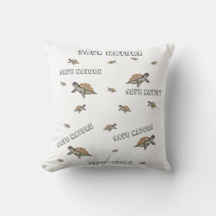 Aquarellschildkröte Rette Natur Kissen