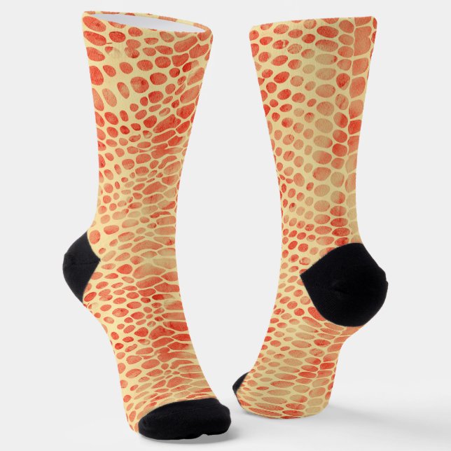Aquarellschlange Druck Socken (Gewinkelt)