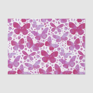 Aquarellschmetterlingsmuster Pink Seidenpapier