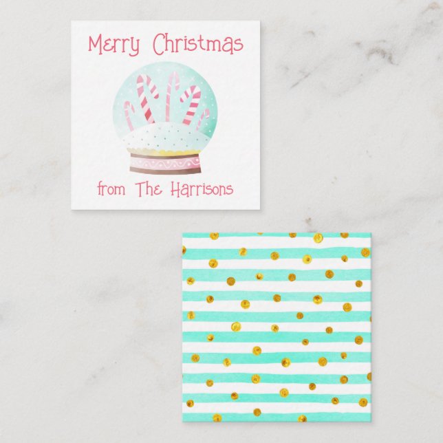 Aquarellschneedecke Weihnachtsgeschenke Mitteilungskarte (Vorne/Hinten)