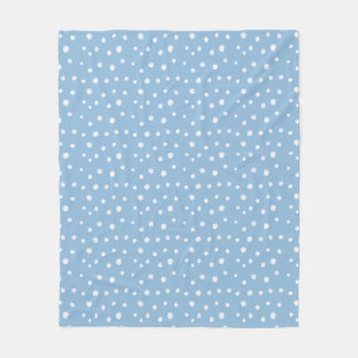 Aquarellschneeflocken Blaues Muster Fleecedecke