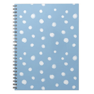 Aquarellschneeflocken Blaues Muster Notizblock