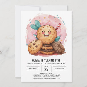 Aquarellschokolade Bearbeitbare Cookies Geburtstag Einladung