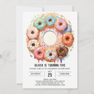 Aquarellschokolade Donuts Geburtstag Einladung