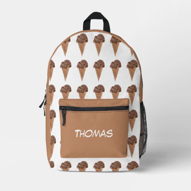 Aquarellschokolade Eiscreme Muster Bedruckter Rucksack (Vorderseite)