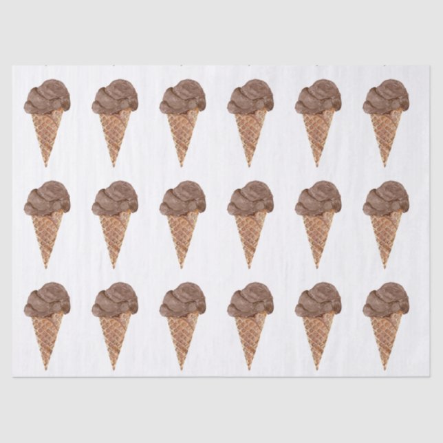 Aquarellschokolade Eiscreme Muster Seidenpapier (Vorderseite)