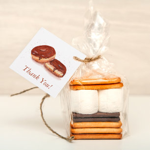 Aquarellschokolade Glazed Donuts Vielen Dank Geschenkanhänger