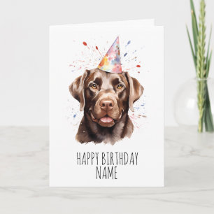 Aquarellschokolade Labrador Geburtstagskarte Karte
