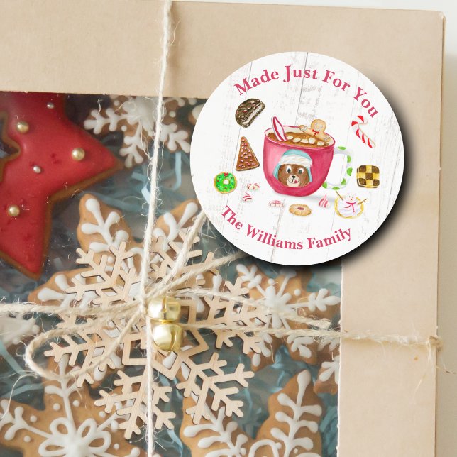 Aquarellschokolade Lebkuchen Urlaub Runder Aufkleber (Decorate your gifts with this sweet and yummy sticker!)