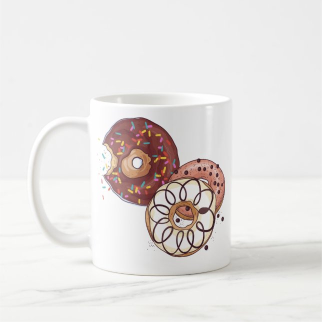 Aquarellschokoladenglasur und Sprinklerflecken Don Kaffeetasse (Links)