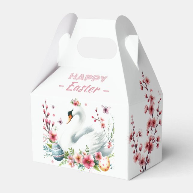 Aquarellschwänzer Ostereier & Kirschblüten - Geschenkschachtel (Vorderseite)