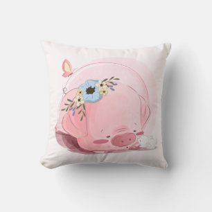 Aquarellschwein, Bunny & Horse Kissen
