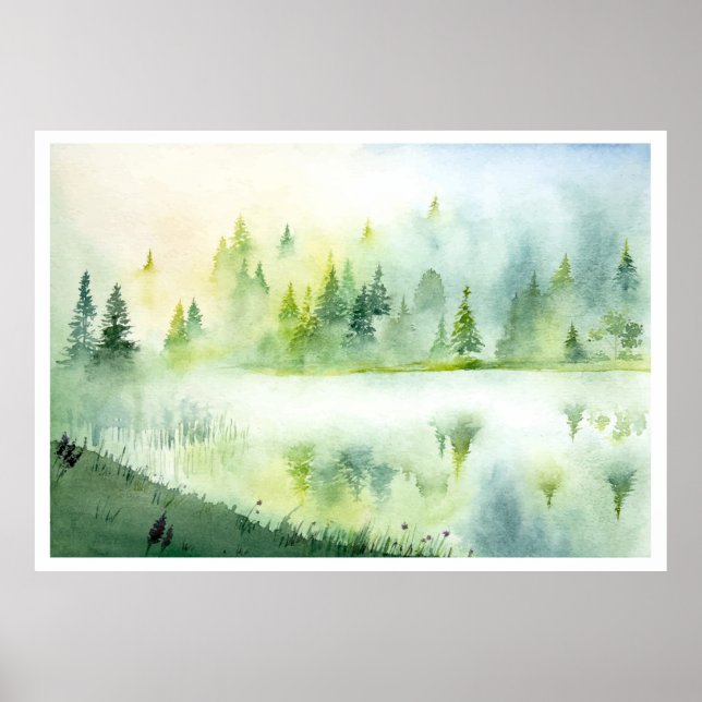Aquarellsee Poster (Vorne)