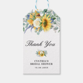 Aquarellsonnenblumen Eukalyptus-Brautparty Geschenkanhänger