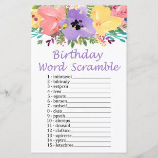 Aquarellspiele Blume GEBURTSTAG