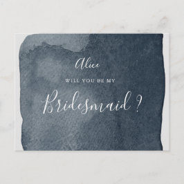 Aquarellstahl blaue Waschbräute Einladung Postkarte
