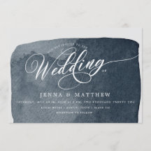 Aquarellstahlblau waschen Moderne Hochzeit