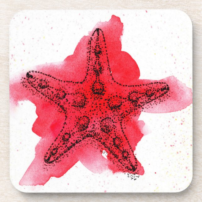 AquarellStarfish Untersetzer (Vorderseite)