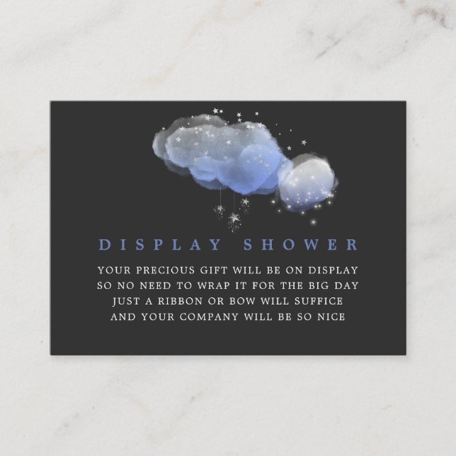 Aquarellstars Night Sky Boy Baby Display Dusche Begleitkarte (Vorderseite)