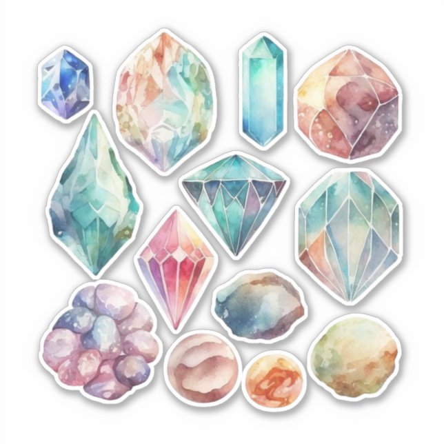 Aquarellsteine Vinyl Aufkleber (Vorderseite)