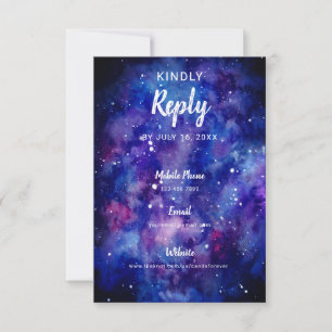 Aquarellsterngalaxie RSVP Karte